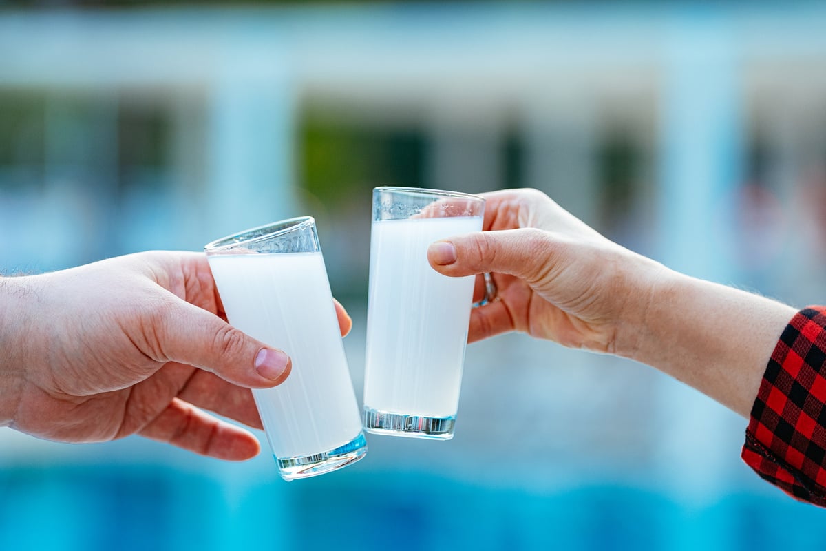 Turkish and Greek Traditional Drink Raki Ouzo