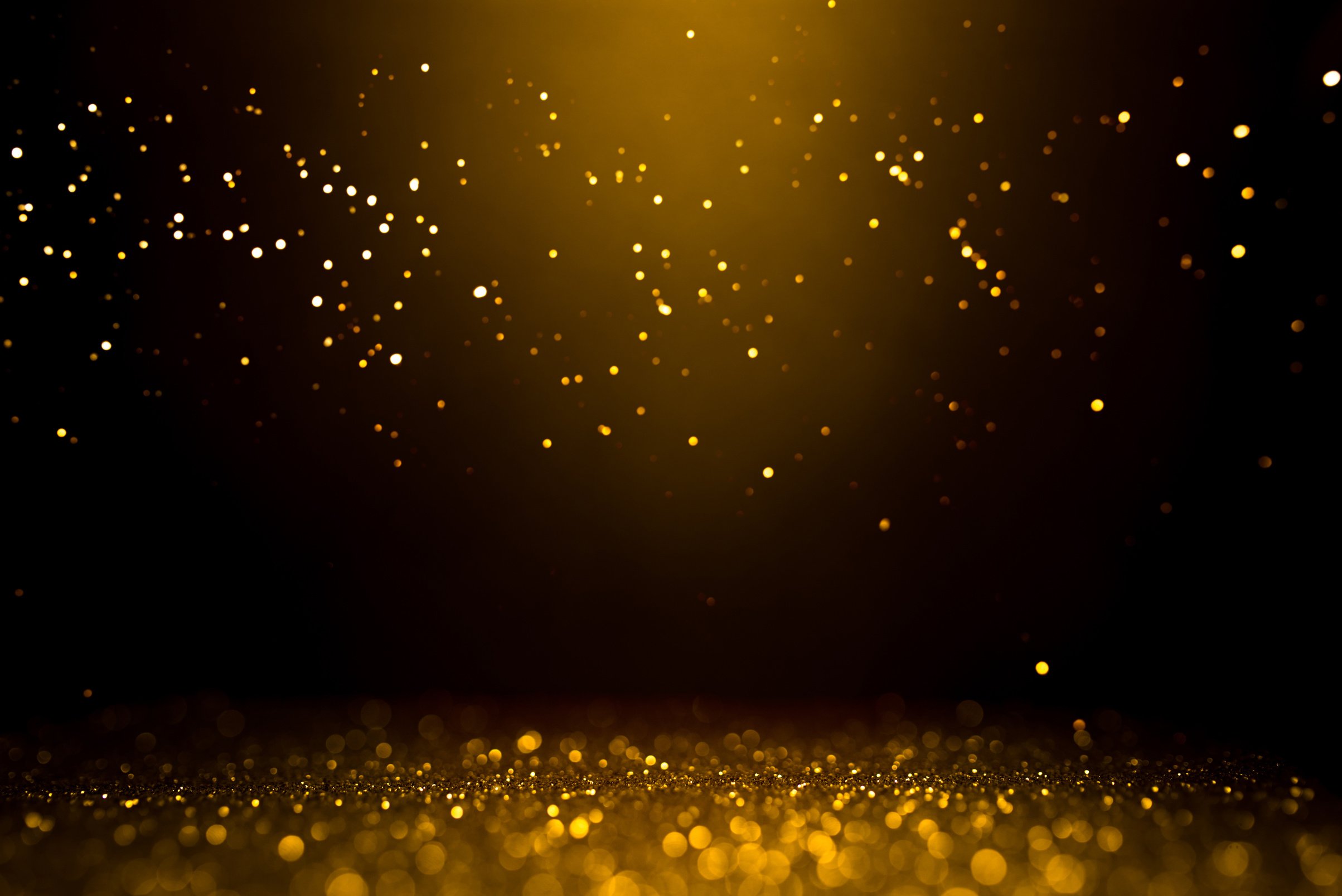 Gold Glitter on Black Background 