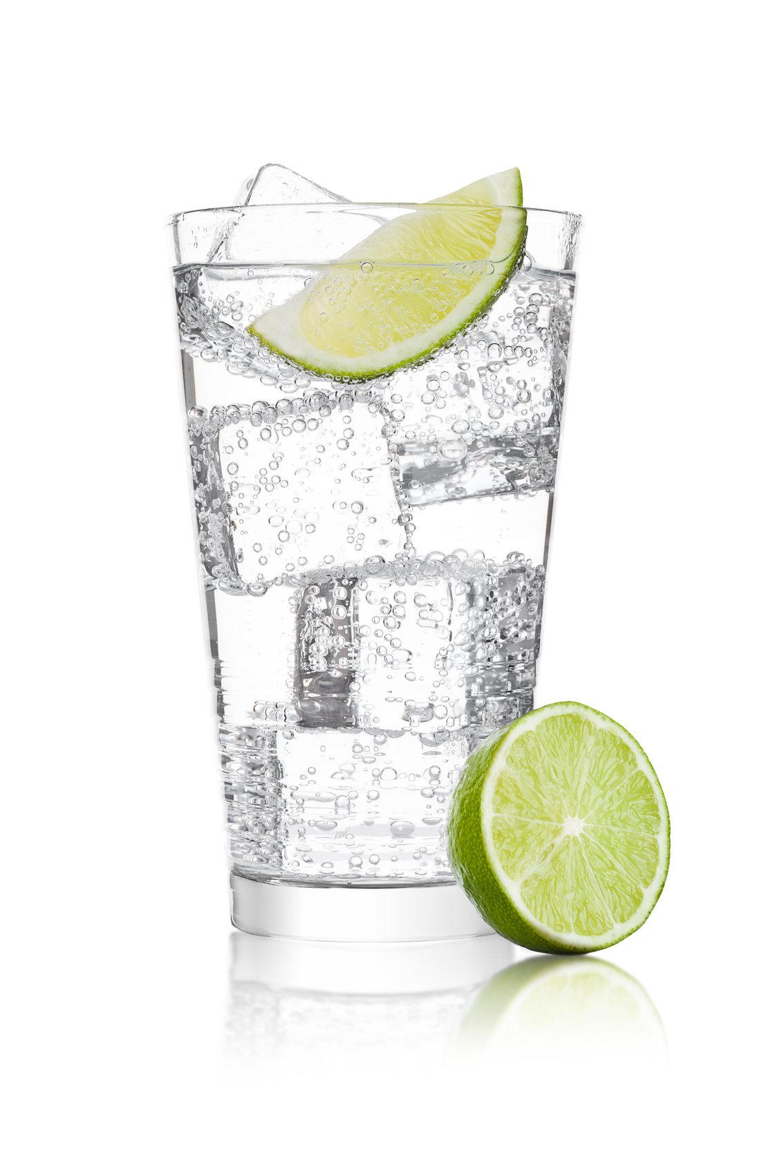 Glass of sparkling water soda drink lemonade