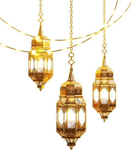 Ramadan kareem islamic lanterns cutout